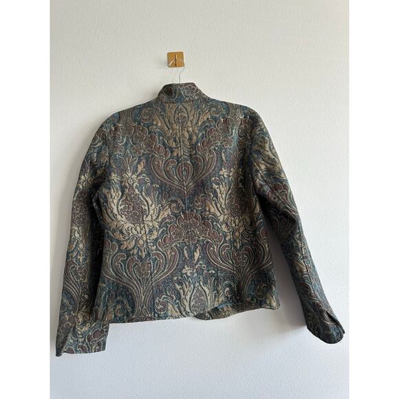 Vintage Coldwater Creek Tapestry Jacket Brocade Paisley Button Front Medium - Picture 2 of 6
